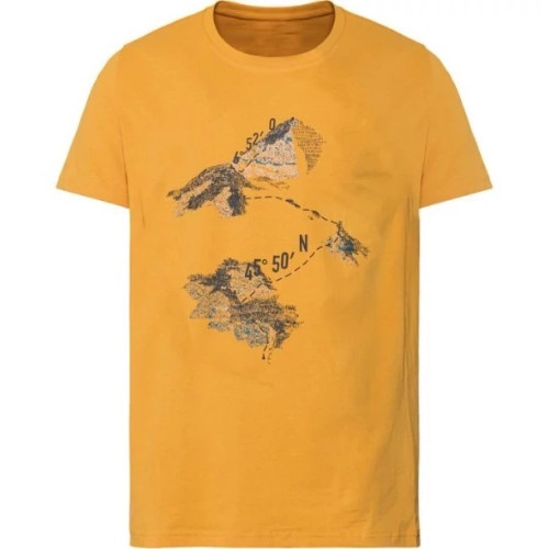 تیشرت مردانه نخی/برند راک تریل/رنگ خردلی/جنس پلی آمید و الاستان/خنک و سبک