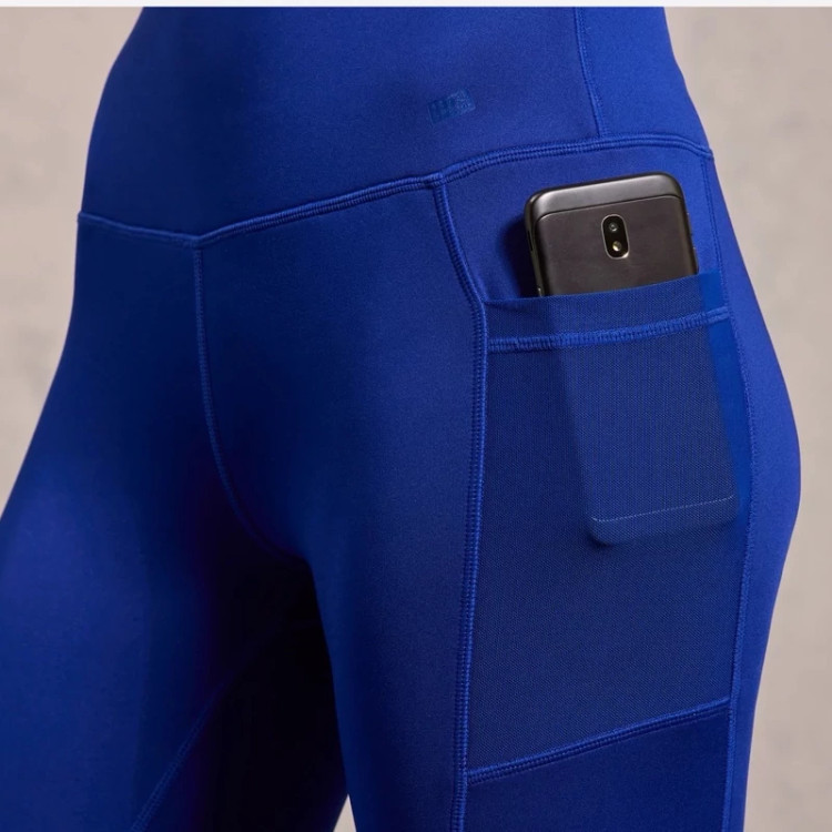 لگ ورزشی زنانه/برند کریویت/رنگ آبی کاربنی/جنس پلی استر و الاستان/جیب دار و سیملس/صبامی