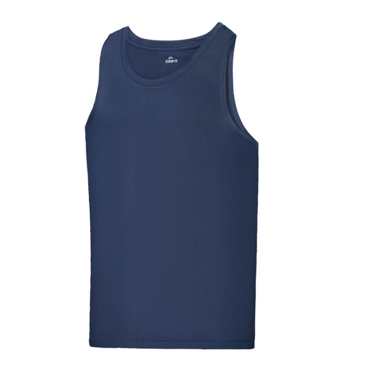 خرید رکابی ورزشی مردانه/برند کریویت/رنگ سورمه ای/جنس پلی استر/تنفس پذیر و خشک شونده سریع نمای جلو | صبامی