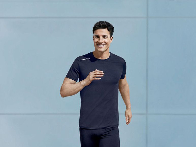 خرید تیشرت ورزشی مردانه سرمه ای خنک و تنفس پذیر | صبامی