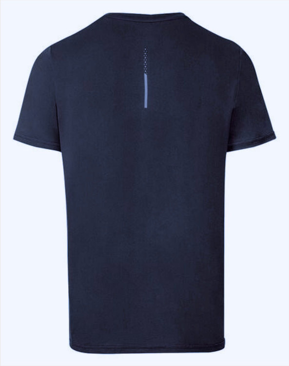 خرید تیشرت ورزشی مردانه سرمه ای خنک و تنفس پذیر نمای پشت | صبامی