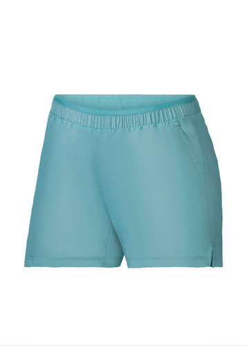 خرید شورتک ورزشی زنانه برند کریویت| رنگ سبزآبی سبک و راحت نمای جلو | صبامی