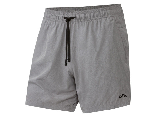 خرید شلوارک ورزشی مردانه طوسی برند Crivit آلمان با جیب زیپی، نوار شبنما و پارچه سبک پلیاستر