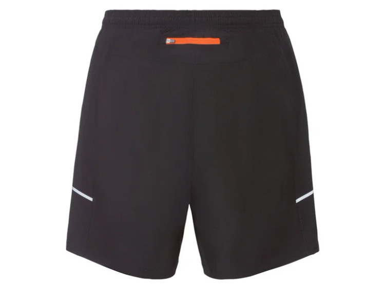 خرید شلوارک ورزشی مردانه مشکی سبک و راحت برند Crivit با جیب زیپی پشت و بند تنظیم سایز نمای پشت | صبامی