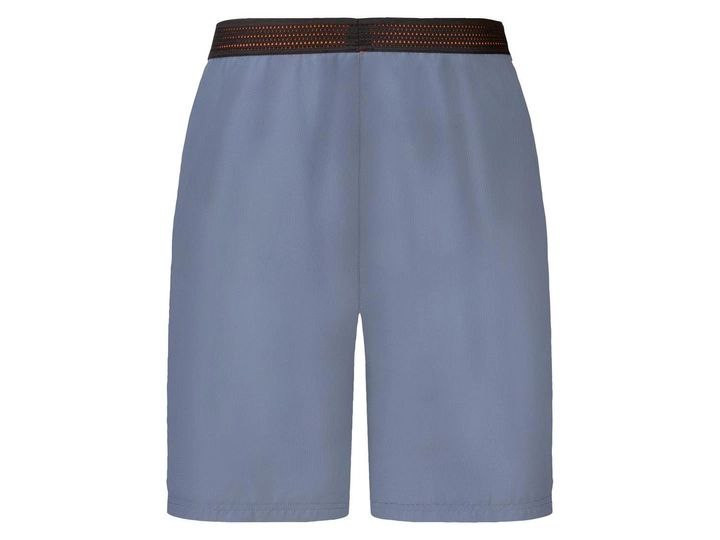 شلوارک ورزشی مردانه طوسی برند Crivit آلمان با جیب زیپی و پارچه سبک و تنفسپذیر نمای پشت