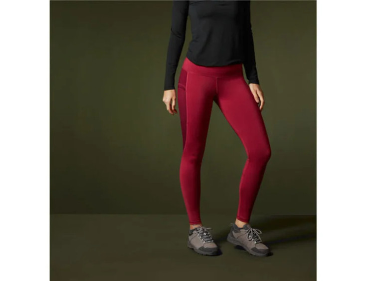 لگ ورزشی زنانه/برند راک تریل/رنگ زرشکی/جنس پلی استر و الاستان نمای تنخور
