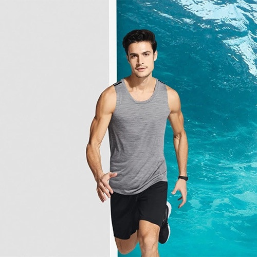 رکابی ورزشی مردانه/برند کریویت آلمان/رنگ توسی/جنس پلی استر/ضد بو و ضد تعریق/صبامی