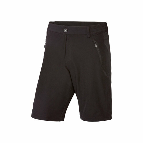 شلوارک ورزشی مردانه مشکی برند Rock Trail با کمر بندخور، جیبهای زیپی و لایه داخلی توری ضد تعریق، مناسب باشگاه و ورزش نمای جلو | صبامی