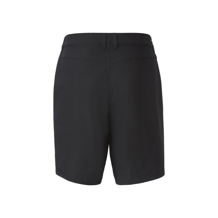 شلوارک ورزشی مردانه مشکی برند Rock Trail با کمر بندخور، جیبهای زیپی و لایه داخلی توری ضد تعریق، مناسب باشگاه و ورزش نمای پشت | صبامی