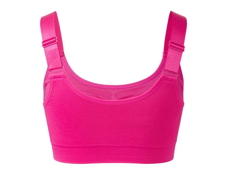 خرید نیمتنه ورزشی زنانه صورتی Crivit با پد متحرک، بندهای قابل تنظیم و پشت توری تنفسی نمای پشت