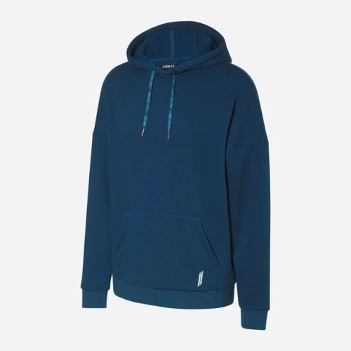 خرید هودی مردانه آبی نفتی برند کریویت مدل زمستانی با کلاه و جیب کانگورویی | صبامی