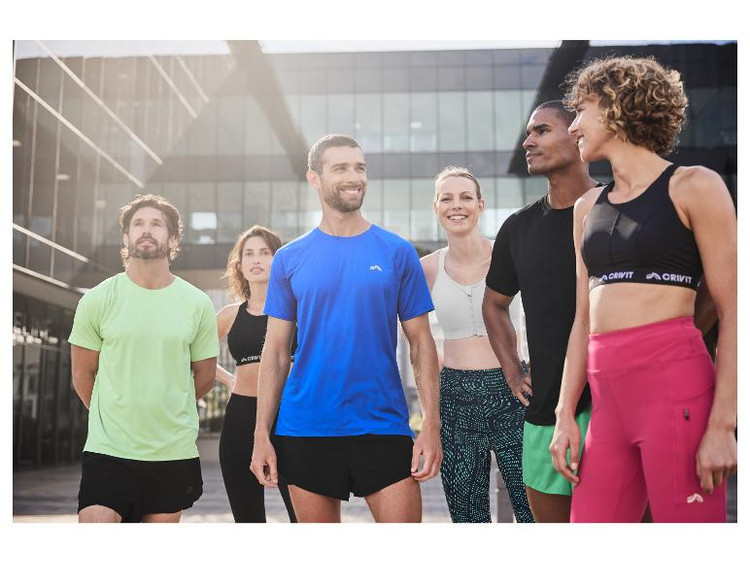 تیشرت مردانه ورزشی Crivit رنگ آبی کاربنی مناسب باشگاه و استفاده روزمره | صبامی نمای کامل