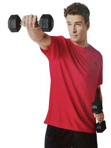 تیشرت مردانه ورزشی Crivit قرمز – پارچه تنفسپذیر مناسب باشگاه و استفاده روزمره نمای تنخور | صبامی