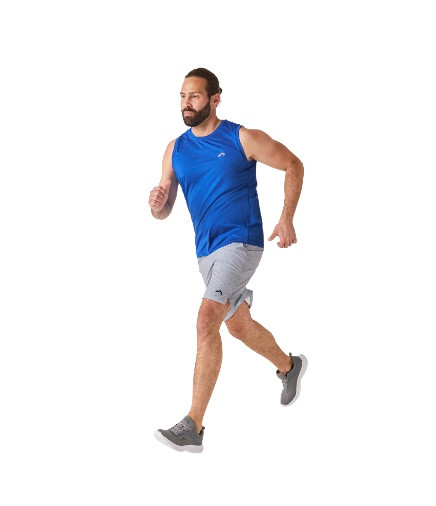 خرید تاپ ورزشی مردانه کریویت رنگ آبی کاربنی مناسب تمرین و باشگاه نمای تنخور صبامی