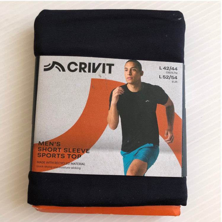 تیشرت مردانه ورزشی Crivit مشکی مناسب باشگاه و تمرین با پارچه تنفسپذیر تنخور | صبامی
