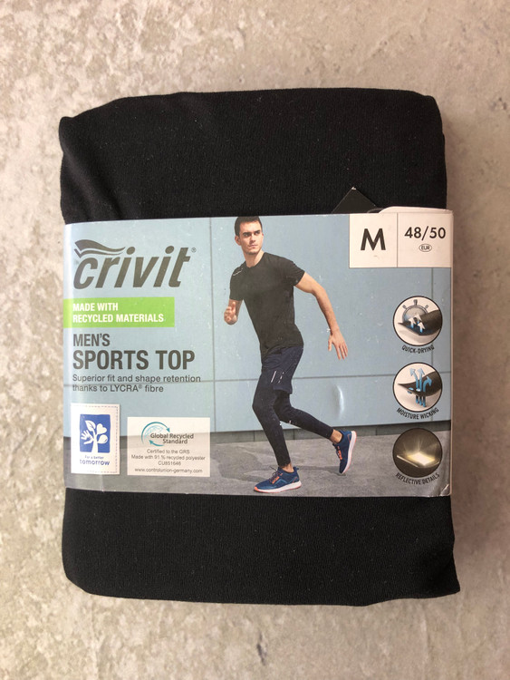 خرید تیشرت ورزشی مردانه کریویت مشکی نمای کامل | صبامی