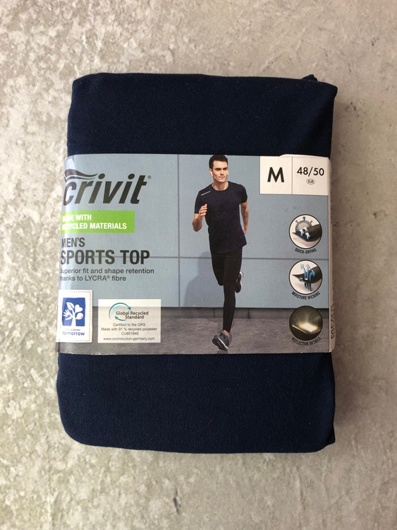 خرید تیشرت ورزشی مردانه سرمه ای خنک و تنفس پذیر نمای کامل | صبامی