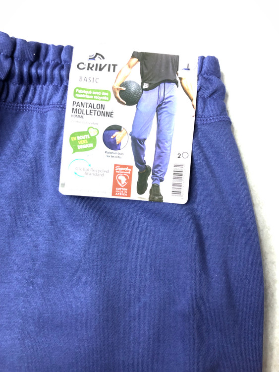 اسلش مردانه کریویت Crivit رنگ سورمهای روشن، شلوار راحتی و ورزشی گرم با پارچه پشمی و الیاف نرم نمای مارک | صبامی