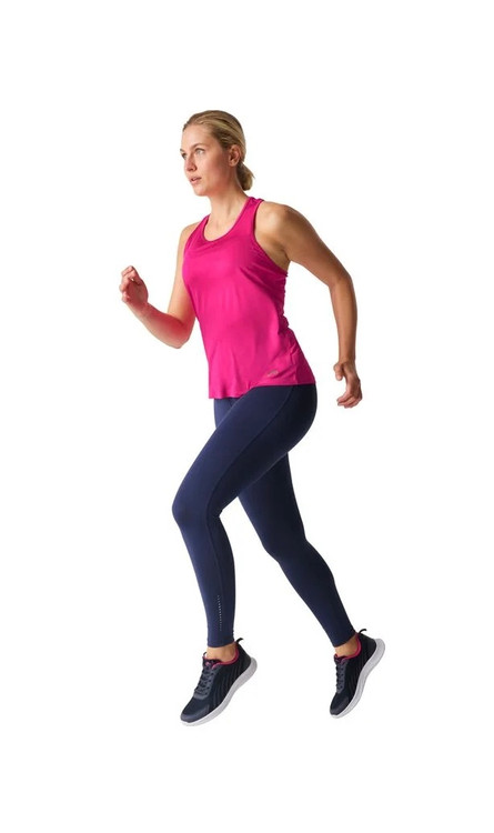 خرید تاپ زنانه ورزشی کریویت صورتی پلی استر و الاستان نمای تنخور | صبامی