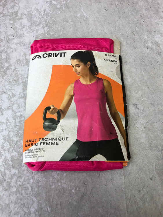 خرید تاپ زنانه ورزشی کریویت صورتی پلی استر و الاستان نمای جلد | صبامی