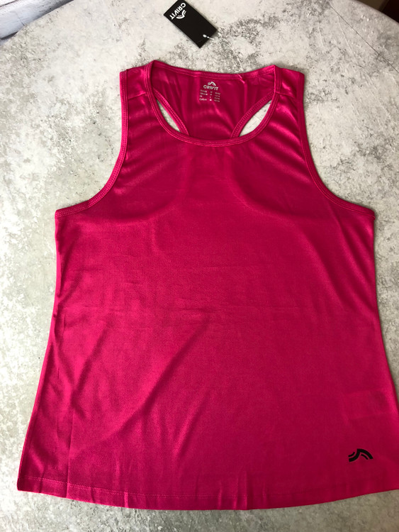 خرید تاپ زنانه ورزشی کریویت صورتی پلی استر و الاستان نمای کامل | صبامی