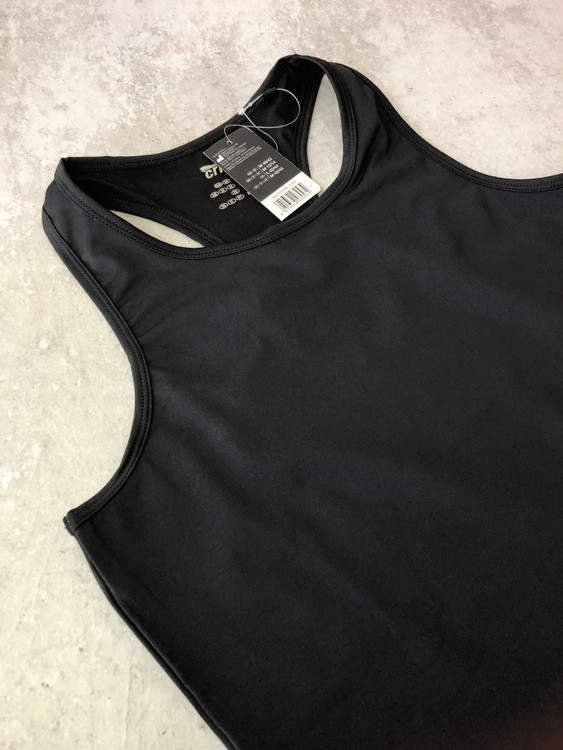 خرید تاپ زنانه ورزشی کریویت مشکی پلی استر و الاستان نمای کامل | صبامی