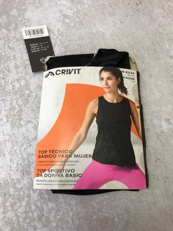 تاپ زنانه ورزشی کریویت مشکی پلی استر و الاستان نمای جلد | صبامی