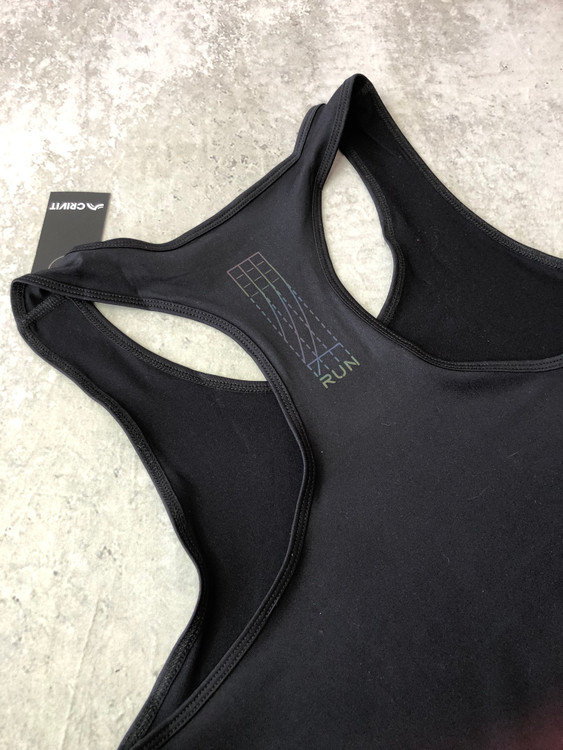 خرید تاپ زنانه ورزشی کریویت مشکی پلی استر و الاستان نمای پشت یقه | صبامی