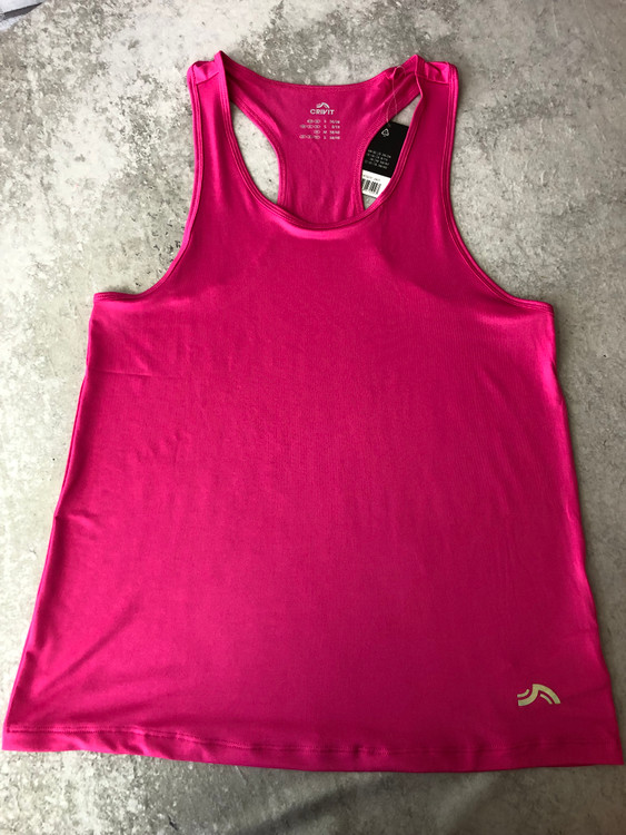 خرید تاپ زنانه ورزشی کریویت صورتی پلی استر و الاستان نمای کامل | صبامی