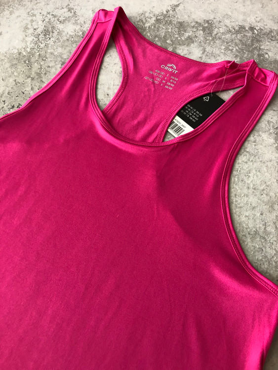 خرید تاپ زنانه ورزشی کریویت صورتی پلی استر و الاستان نمای یقه | صبامی