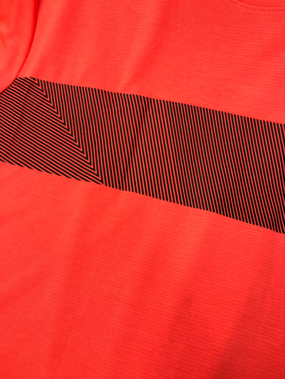 خرید تیشرت ورزشی مردانه/ سبک و تنفس پذیر/ رنگ نارنجی/ نمای چاپ | صبامی