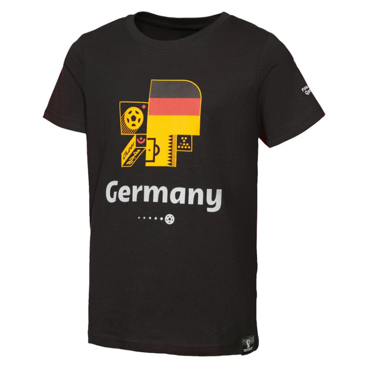 تیشرت ورزشی مردانه FIFA با طرح پرچم آلمان، رنگ مشکی و قرمز، سبک و تنفسپذیر مناسب ورزش و تمرین روزانه/صبامی