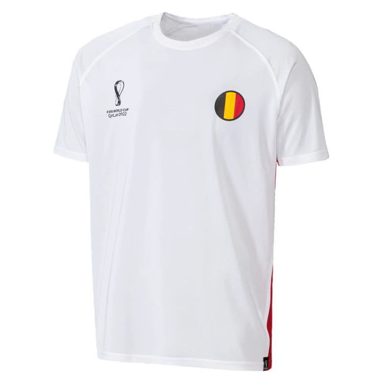 تیشرت ورزشی مردانه FIFA با طرح پرچم آلمان، رنگ سفید و قرمز، سبک و تنفسپذیر مناسب ورزش و تمرین روزانه/صبامی