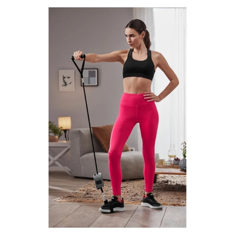 لگ ورزشی زنانه صورتی برند نیوسنشال Newcential مدل جذب و کشی مناسب باشگاه و یوگا/صبامی/نمای تنخور