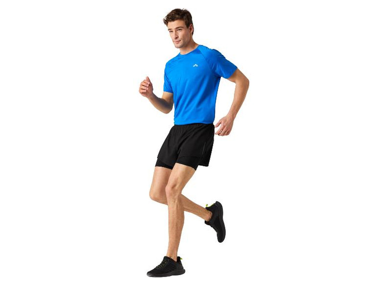 خرید شلوارک ورزشی مردانه کریویت (Crivit) آلمان – مشکی کشالهدار با آستر داخلی/نمای تنخور/صبامی