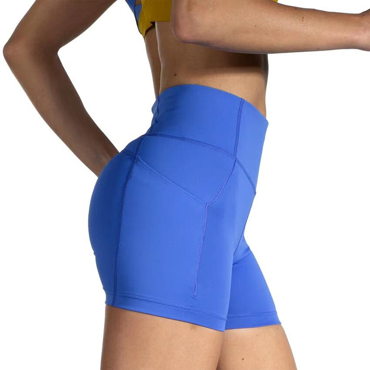 بایکر ورزشی زنانه آبی برند Brooks مدل Method 5 Short Tight مناسب رانینگ و تمرین/صبامی