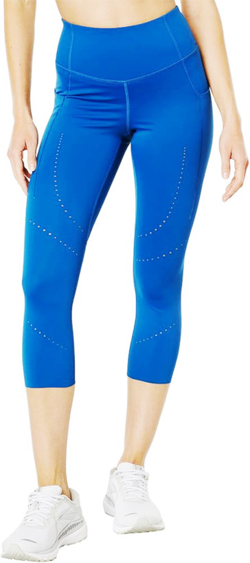 لگ ورزشی زنانه آبی روشن برند Brooks مدل Method 3/4 Tight/نمای تنخور