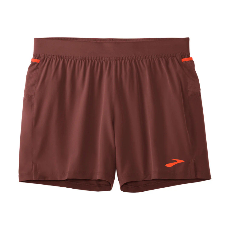 شورت رانینگ دو لایه مردانه آجری برند Brooks مدل Sherpa ۵ 2-in-1 Short/صبامی