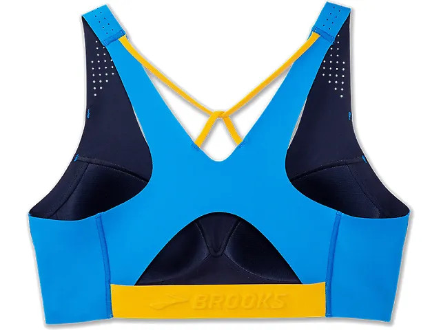 سوتین ورزشی زنانه مشکی برند Brooks مدل Dare V Neck Run Bra /صبامی/نمای پشت
