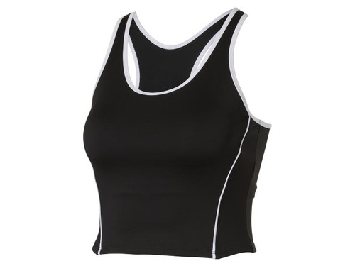 خرید نیم تنه ورزشی زنانه کریویت مشکی، پارچه کشسان با فوم داخلی ثابت/صبامی